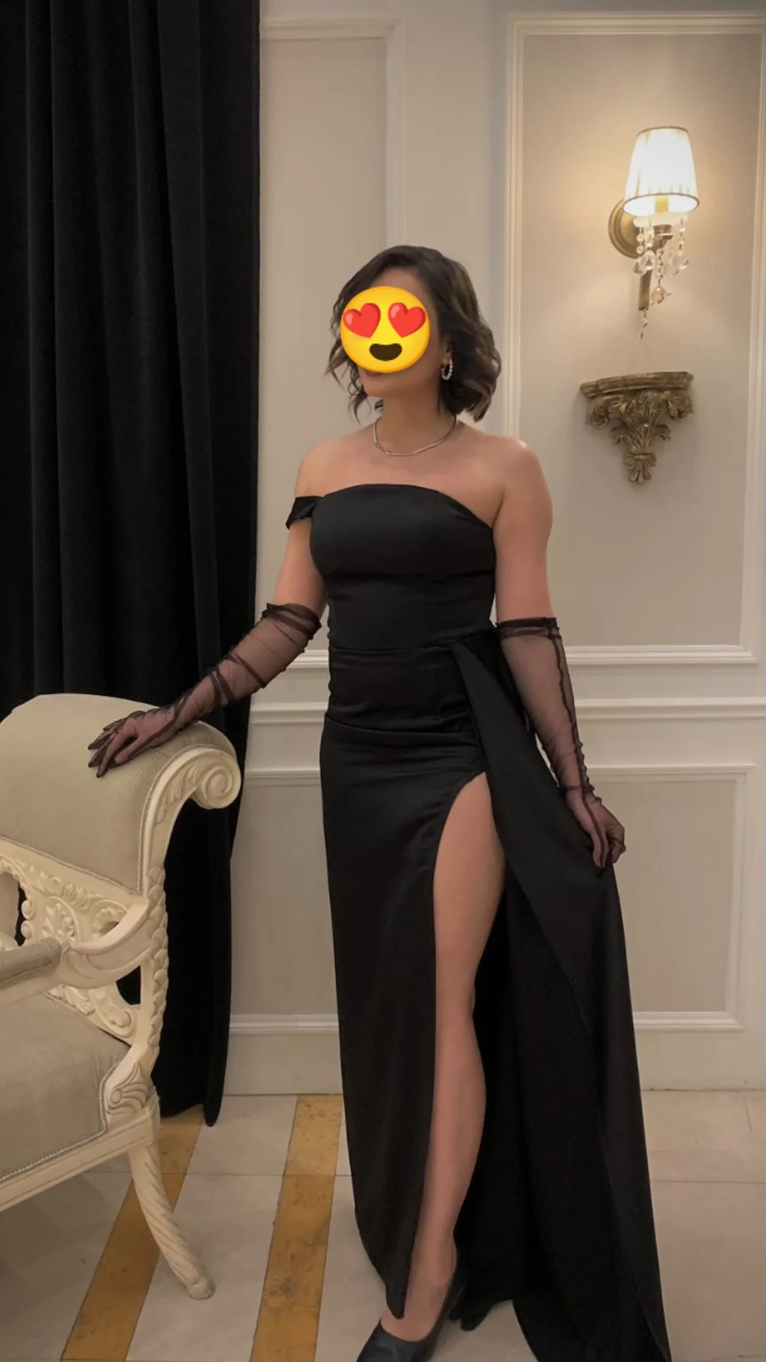 دستکش تور بلند ساده زنانه